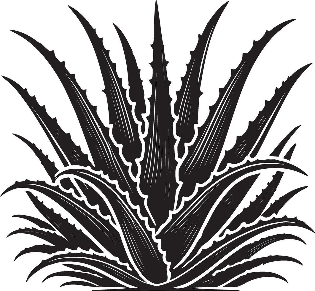 Simplistic aloe vera icon shape shadow against a white surface vector