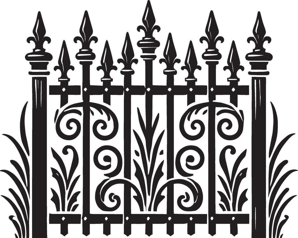 Subtle garden fence shadow illustration on clean white vector