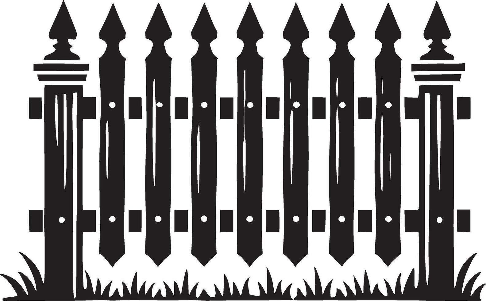 Emotive garden fence shape artwork on a pure white surface vector