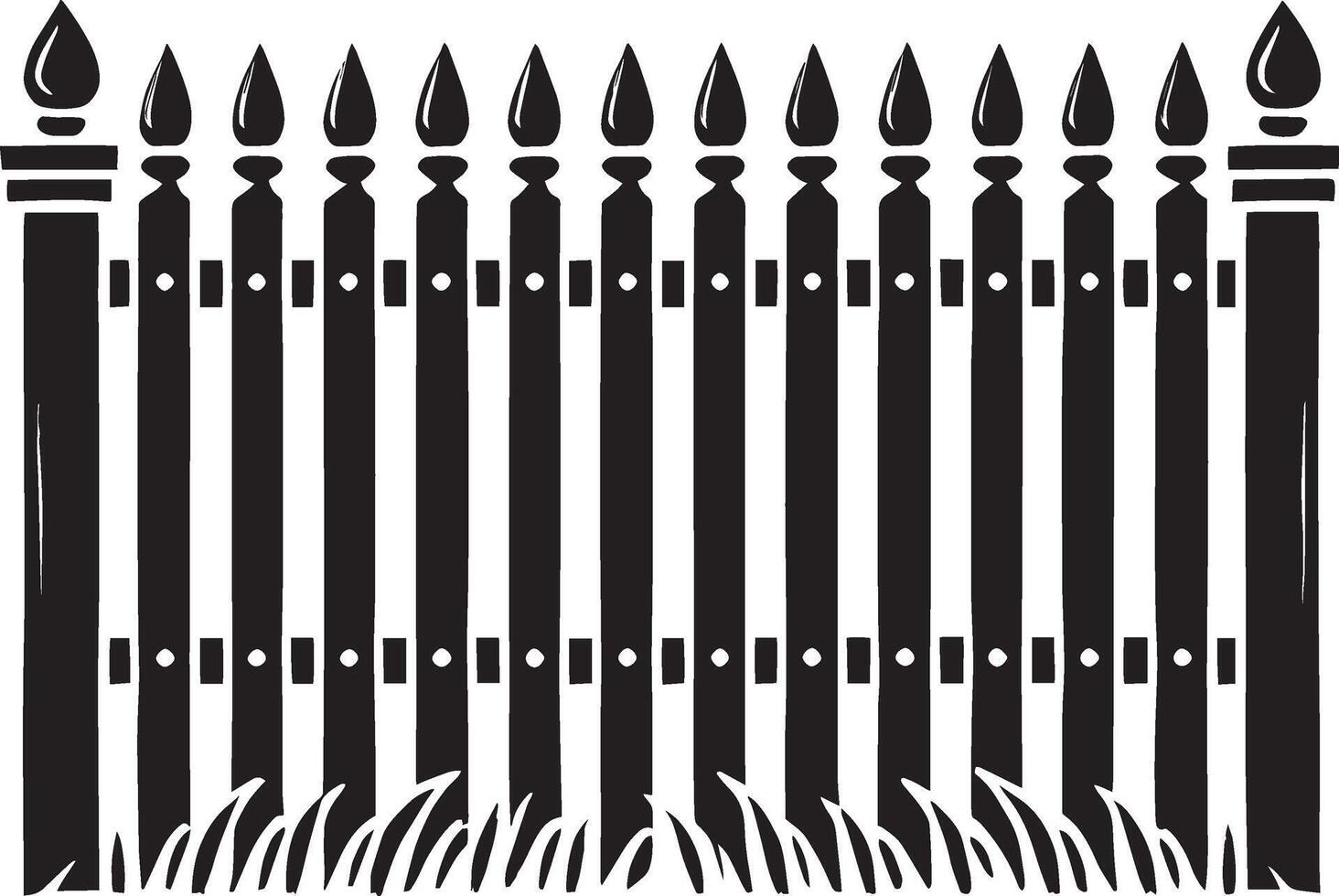 Striking garden fence shape shadow on a blank white backdrop vector
