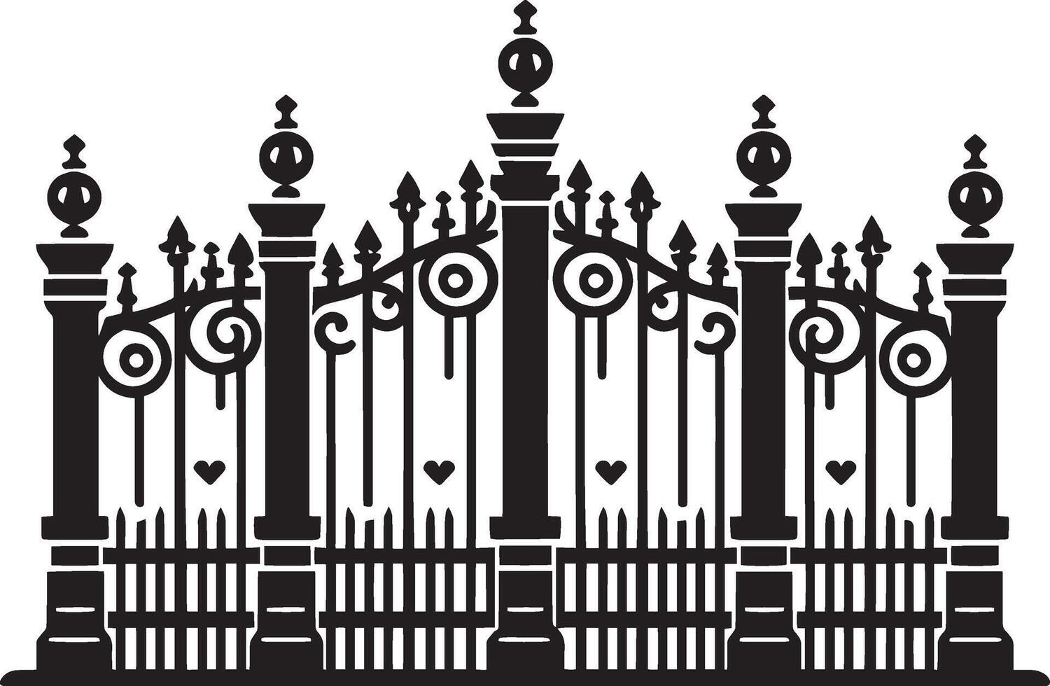 Creative garden fence shadow design on a pristine white surface vector