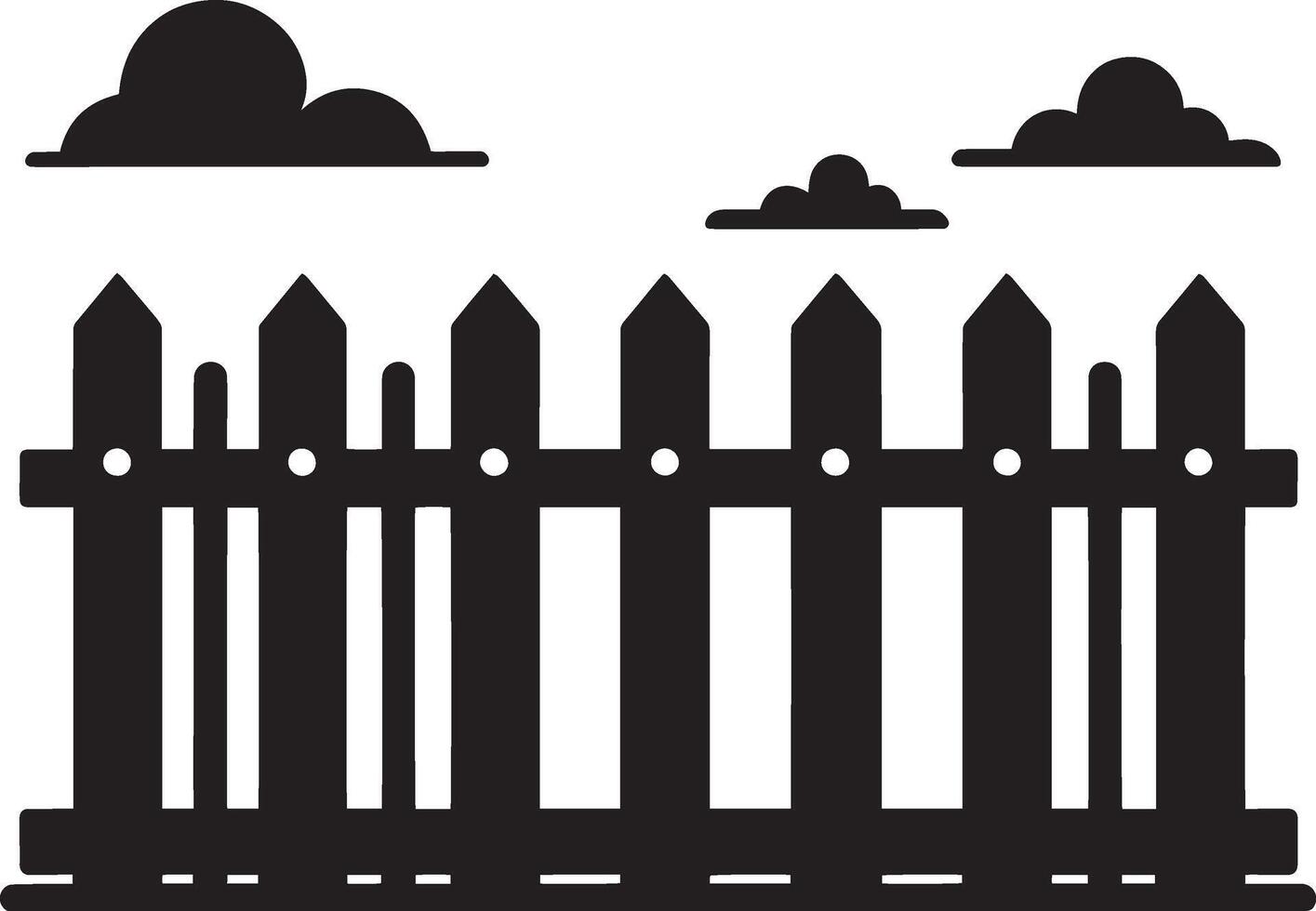 Simple garden fence shape illustration on clean white vector