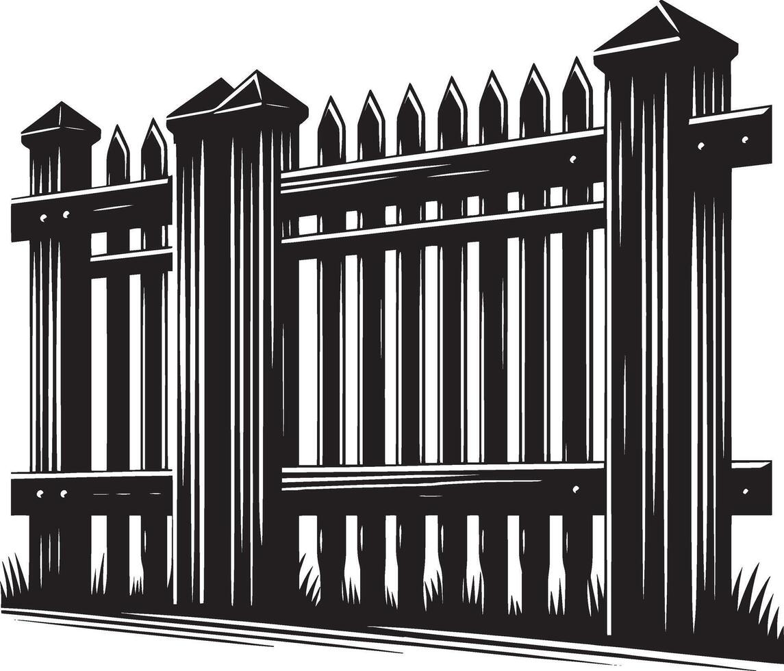 Unique garden fence shape illustration on a white canvas vector