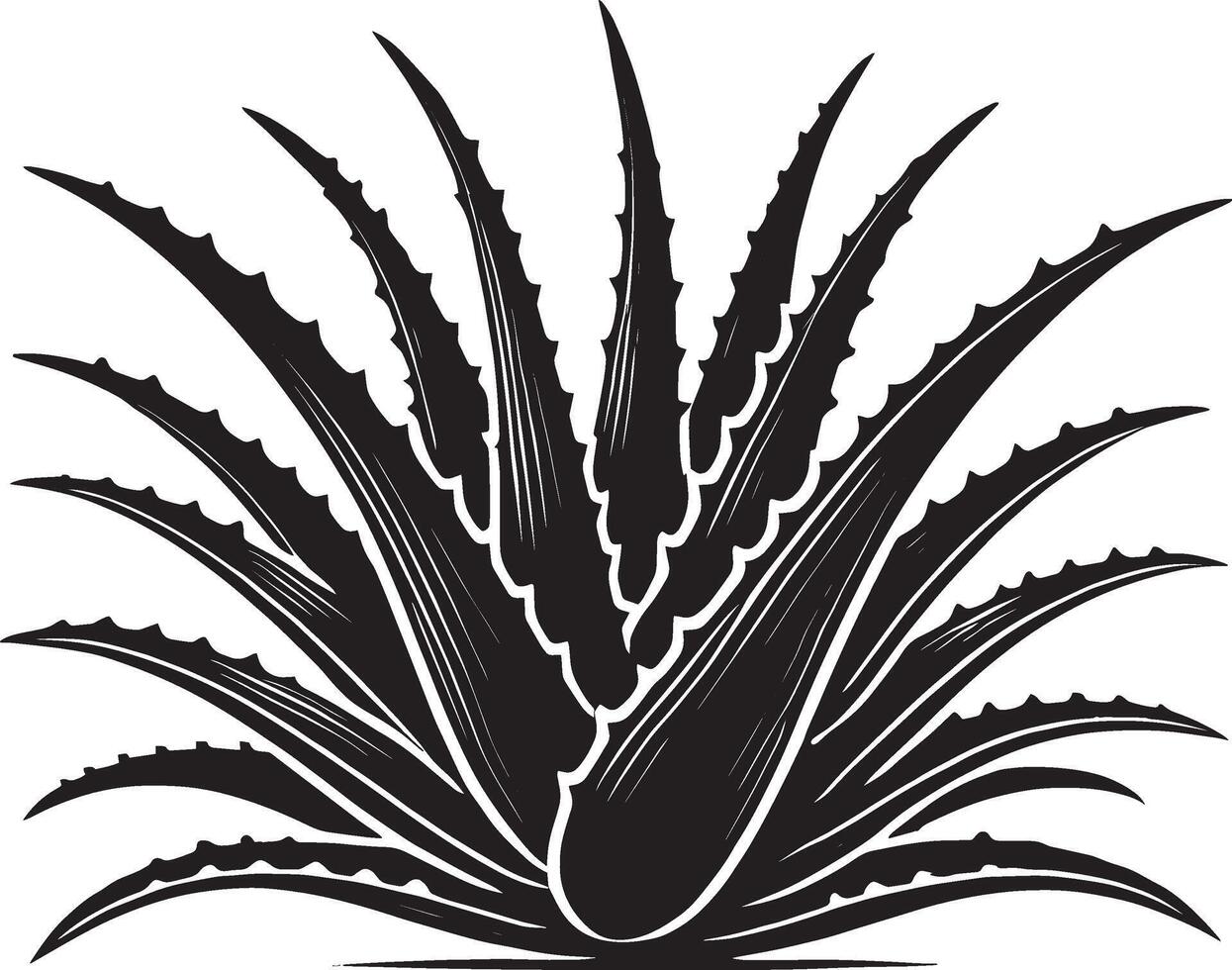 Simple aloe vera shape artwork isolated on a clean white backdrop vector