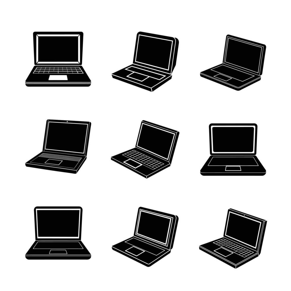 Premium electronic devices silhouette bundle. Line art, clipart, and cartoon illustrations for creative projects and printable designs. vector