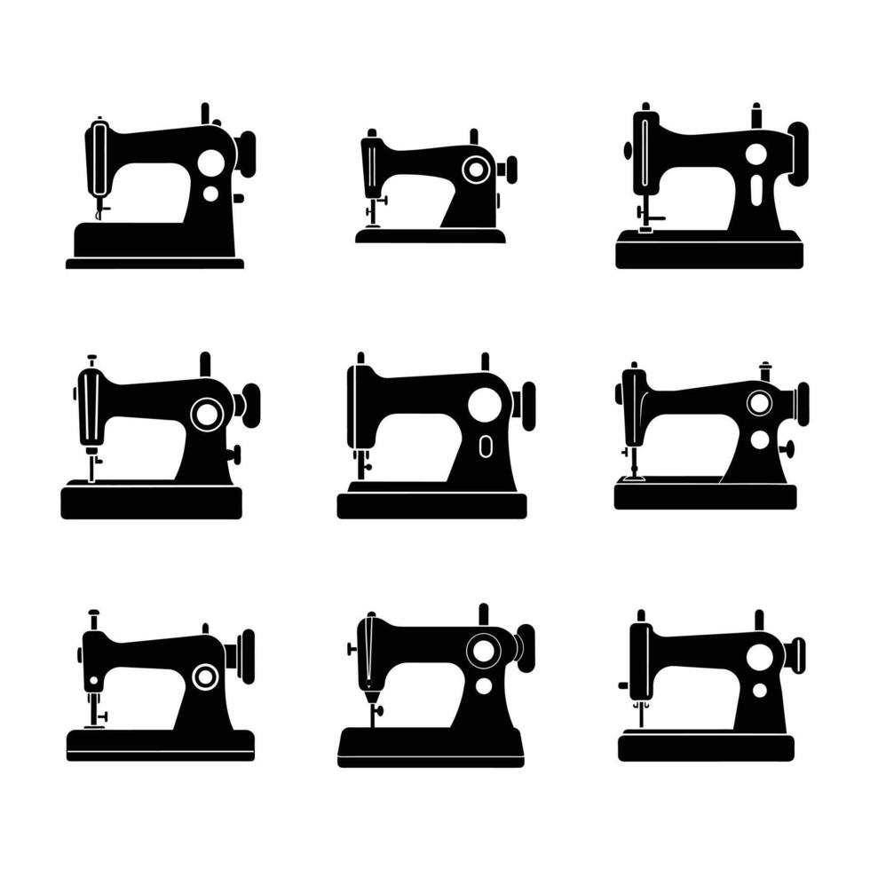 Sewing machine icon set illustration vector
