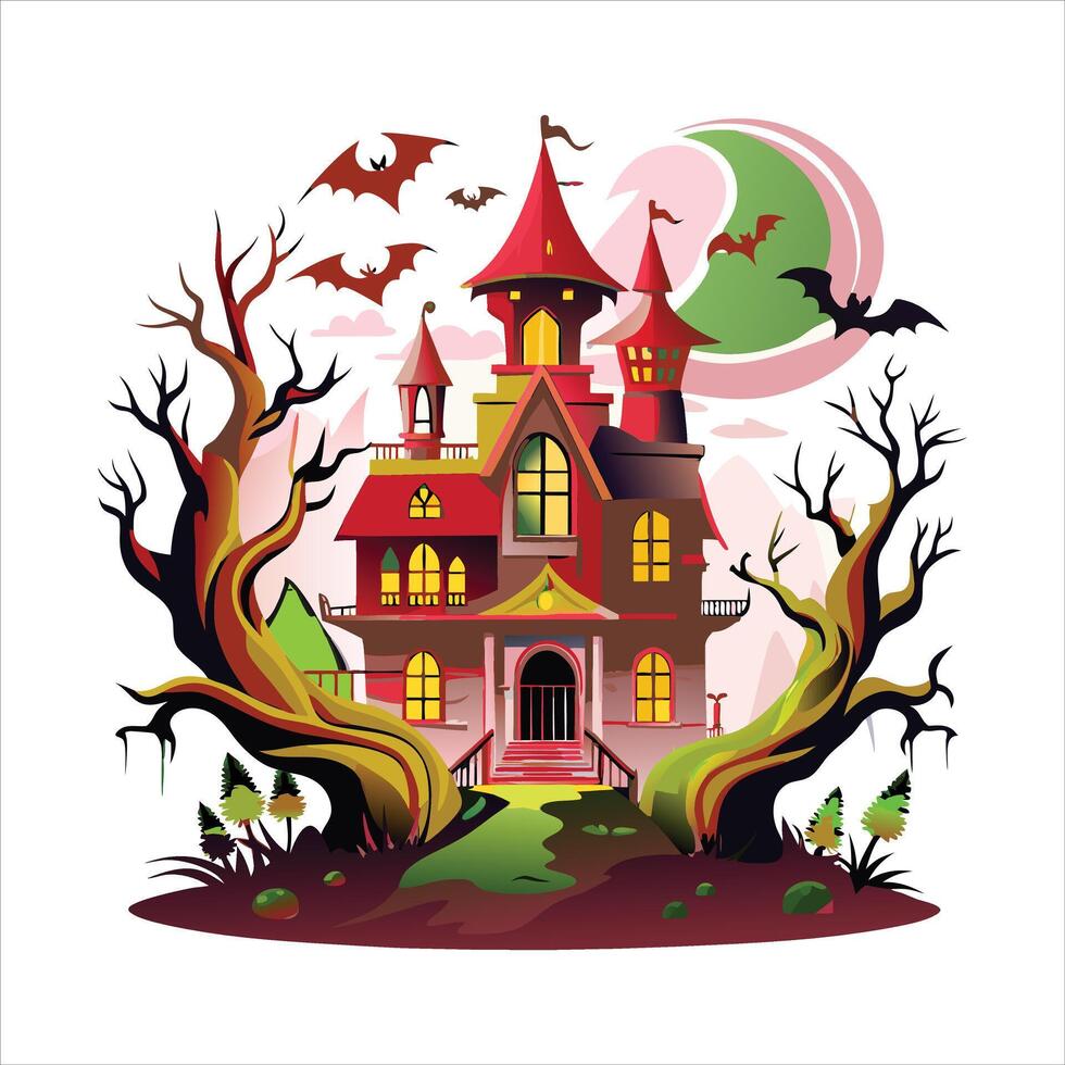 Perfect Halloween art designs featuring ghosts, pumpkins, and witches for seasonal graphics and festive projects. vector