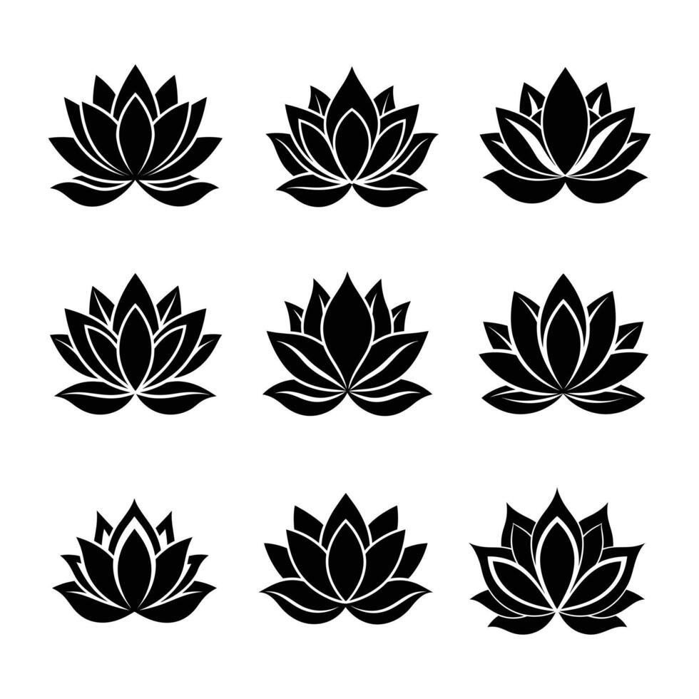 Creative flower silhouette and cartoon clipart designs. Ideal for invitations, posters, and digital content. vector