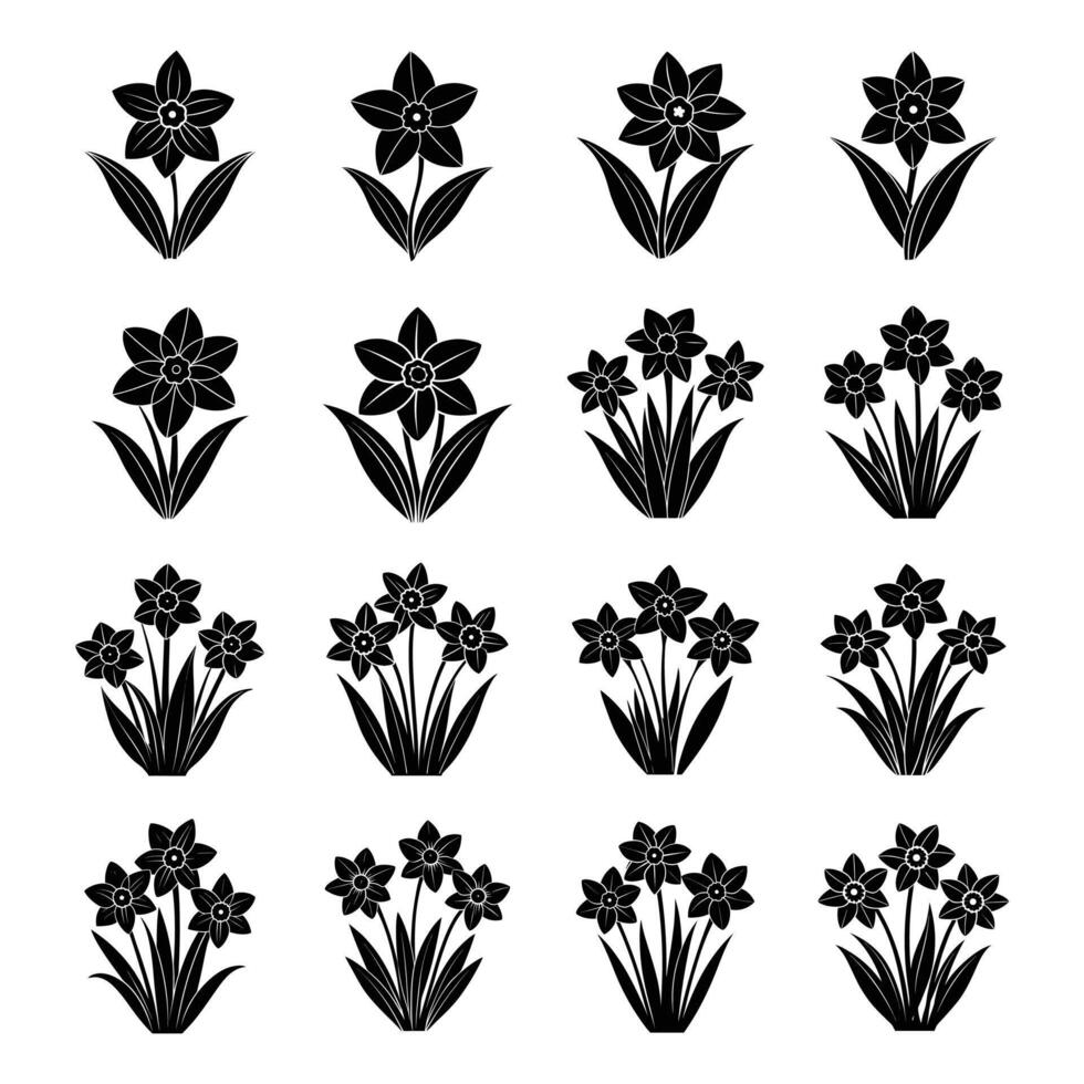 Premium-quality floral silhouette designs with line art and clipart. Perfect for printables, crafts, and branding. vector