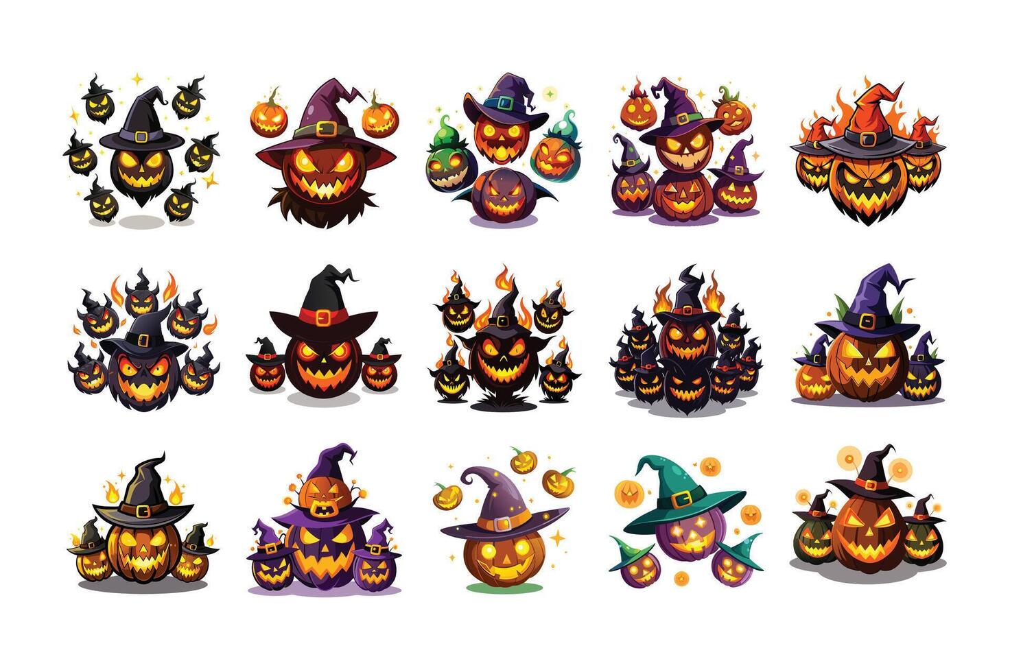 Halloween-themed designs with ghostly line art, ideal for party flyers, merchandise, or fun art projects. vector