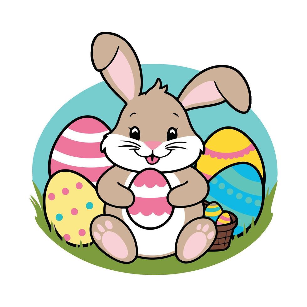 Easter bunny clipart vector