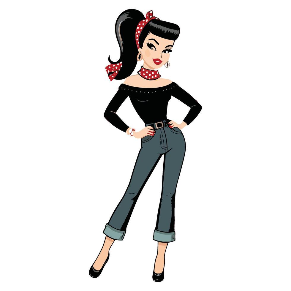 Pin up girl illustration vector