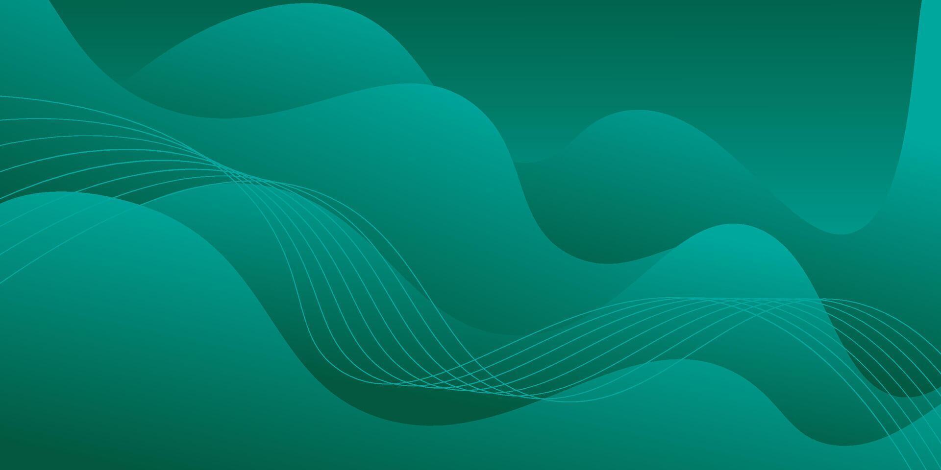 Bright green abstract background with paper cut with liquid bright gradient color in the background. Geometric wavy shape pattern. Eps10 vector