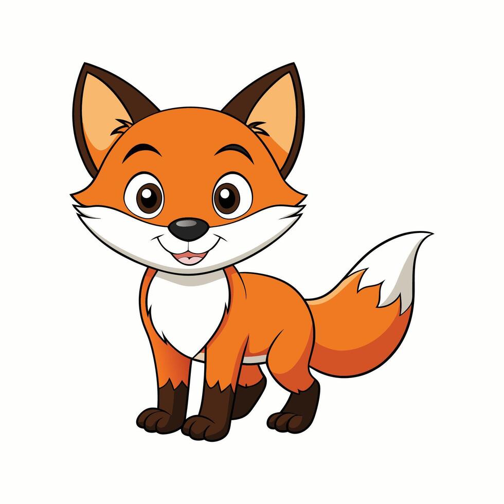 A Cute Red Cartoon Fox vector