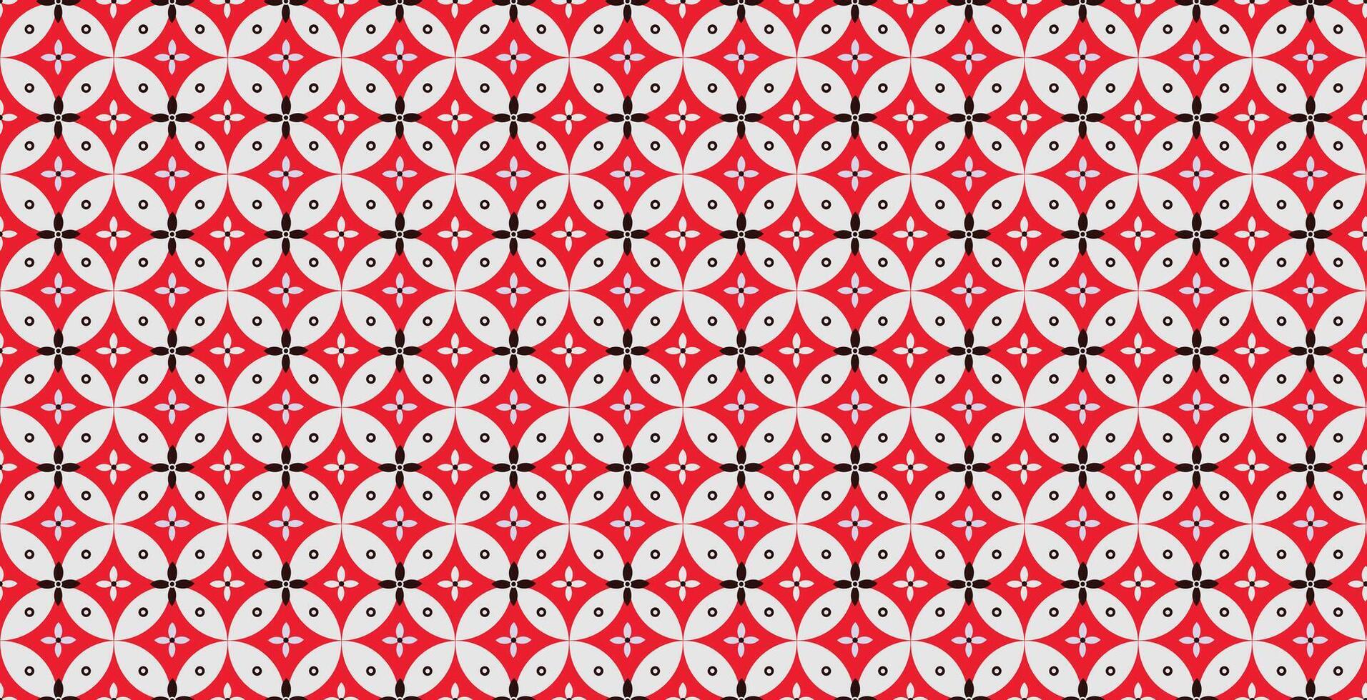 Indonesia Jawa Modern Batik Kawung Pattern with Geometric Motifs vector