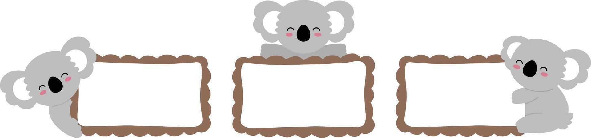 Cute Koala Cartoon Frame Border Text Box vector