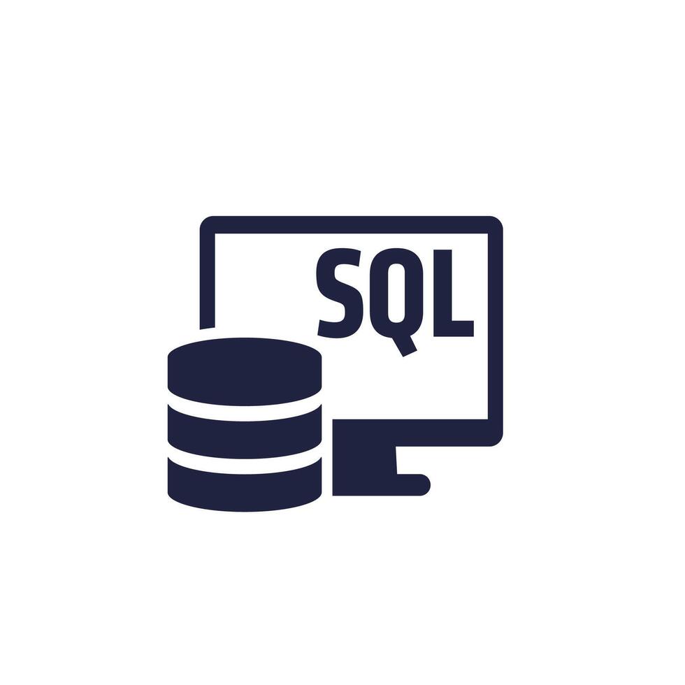 SQL icon with a database and computer 54069304 Vector Art at Vecteezy