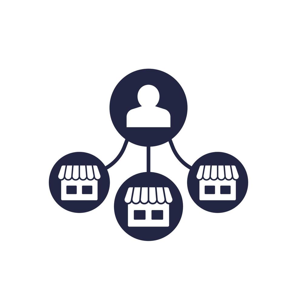franchise owner or franchisor icon on white vector