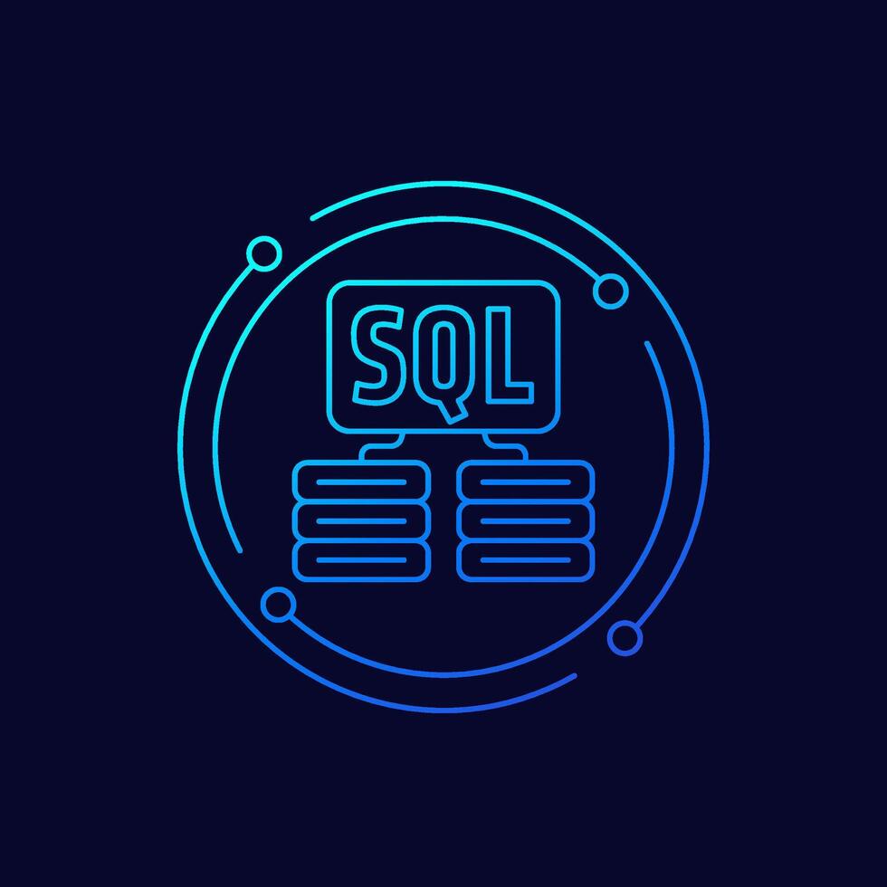 SQL servers icon, linear design 54069328 Vector Art at Vecteezy