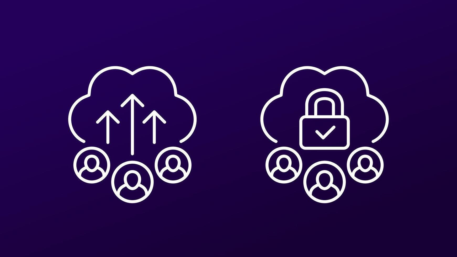 collect user data icons, line vector