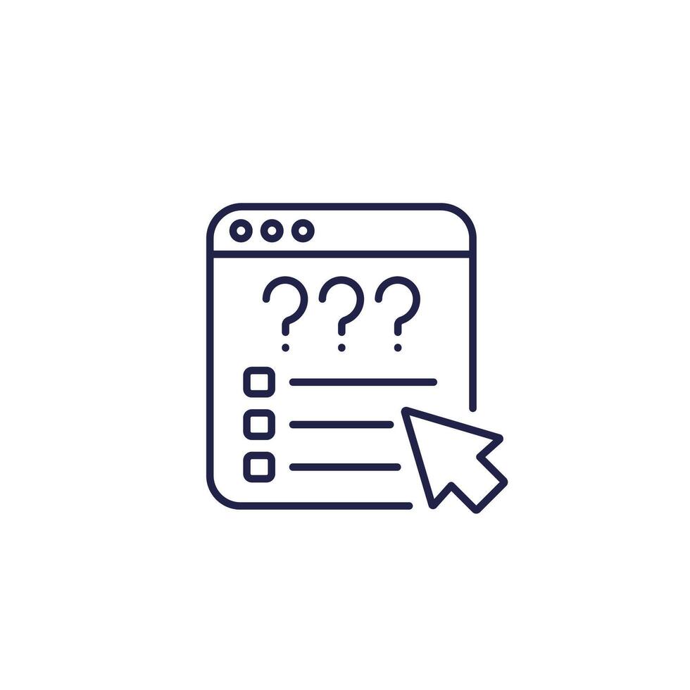 online survey line icon, vector