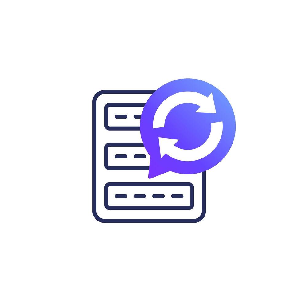 backup server, data icon on white vector