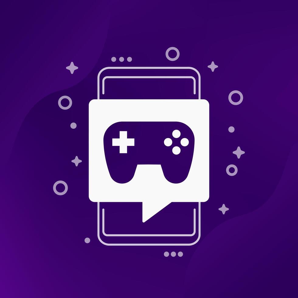 mobile games icon with a smart phone vector