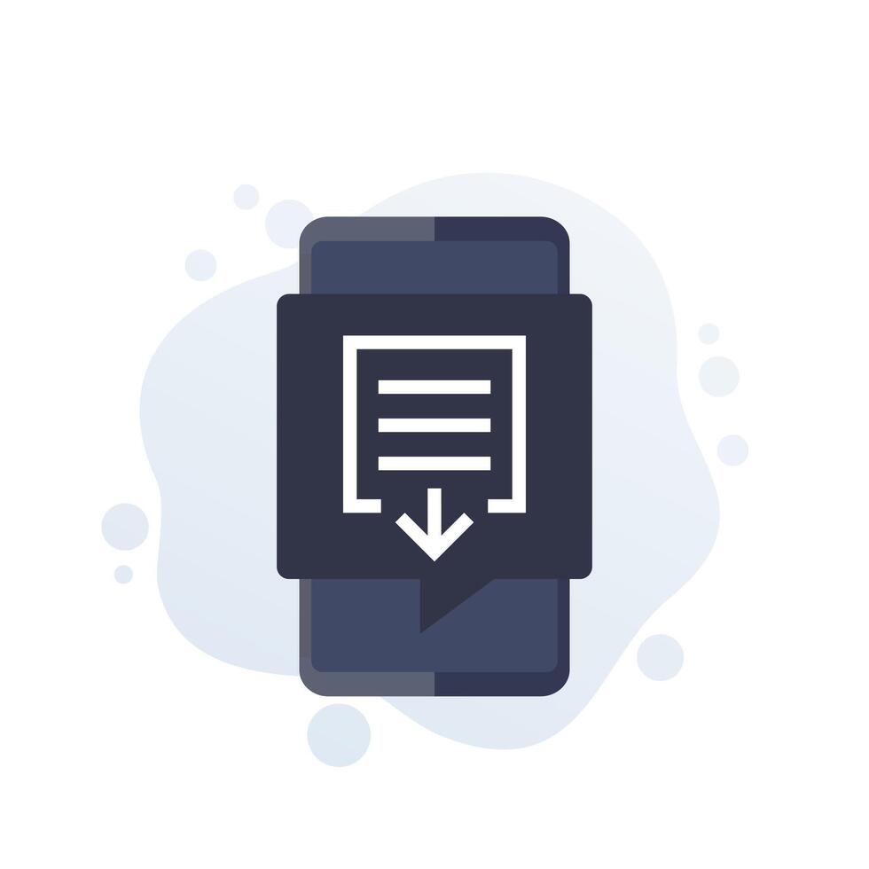 document download icon with a smart phone vector