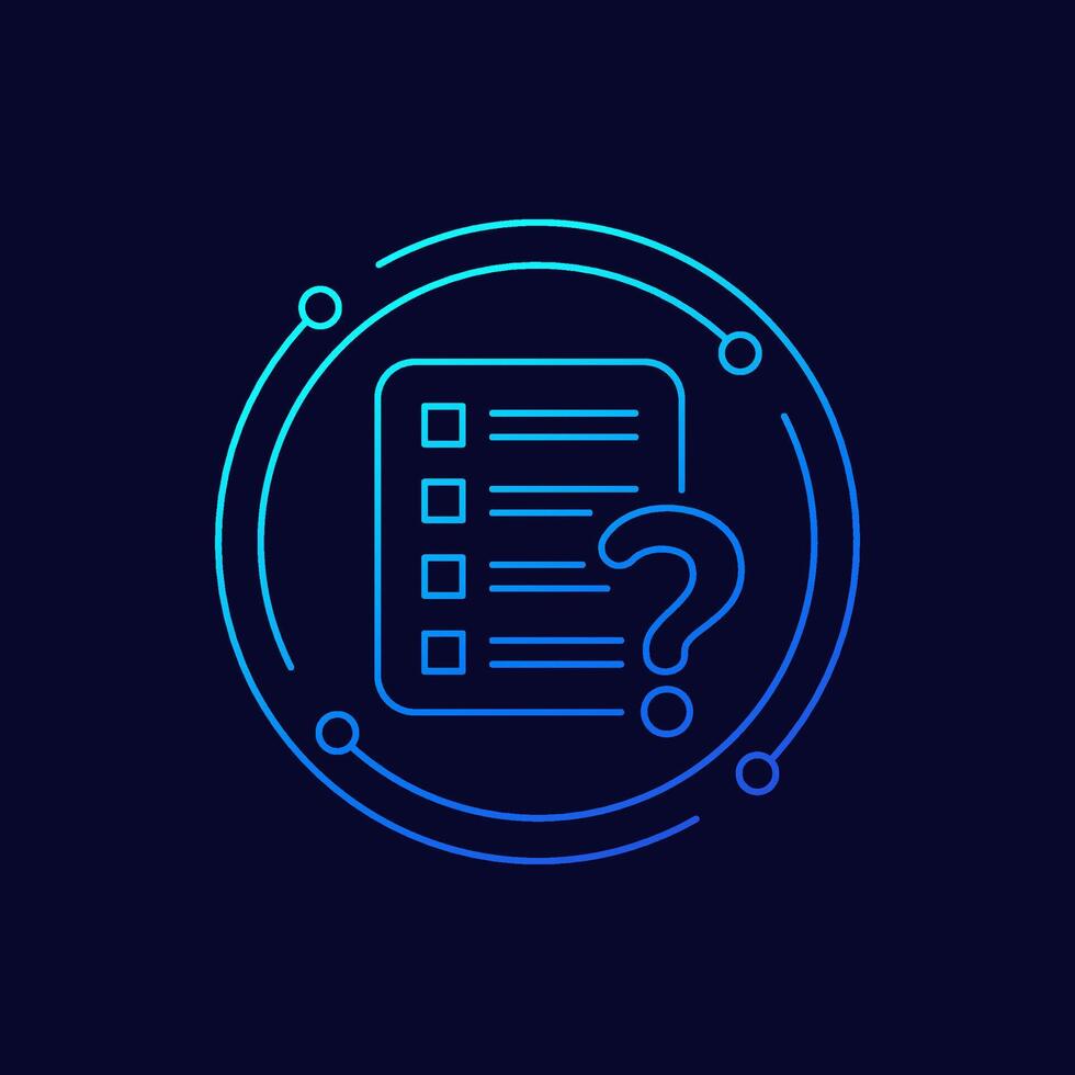 Survey, test icon in linear design vector