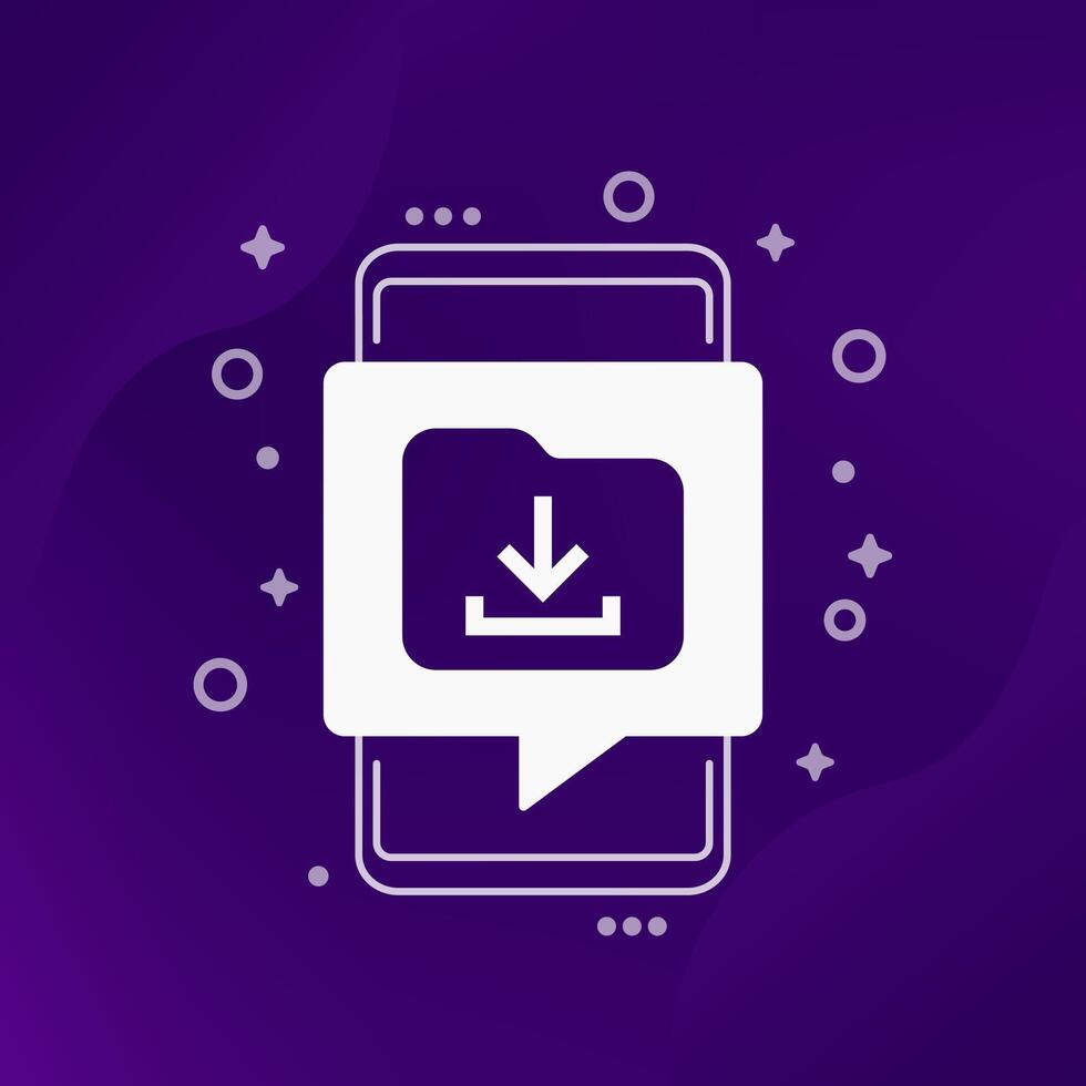 Download folder icon with a smart phone vector