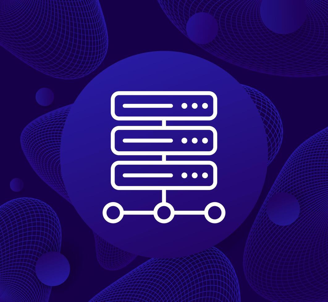 server, hosting icon, line design vector
