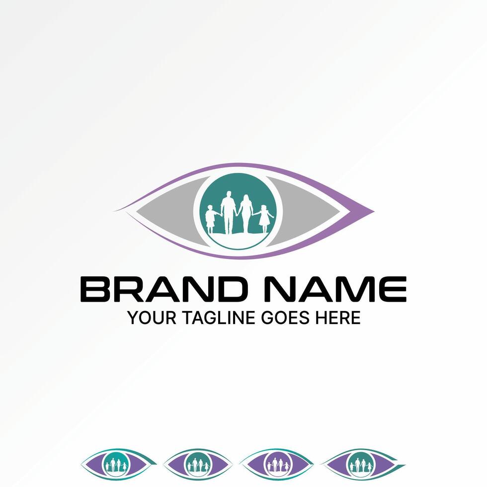 Logo design graphic concept creative premium stock image graphic eye insightful vision happy active family hold to health care clinic community vector