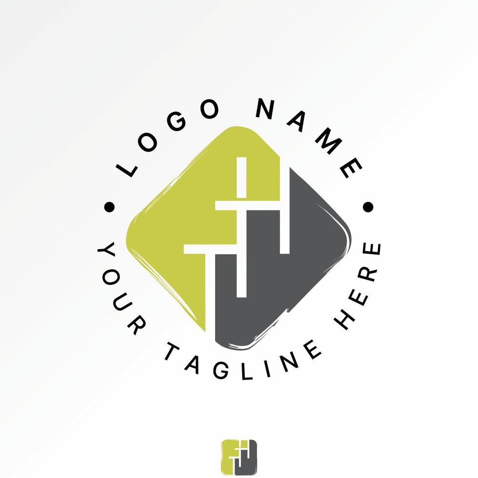 Logo design graphic concept creative premium stock image graphic initial TTH line font square top down scratch art monogram typography branding vector