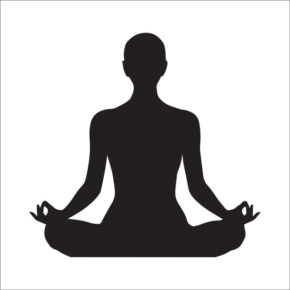 Yoga Pose Silhouette ,Design vector