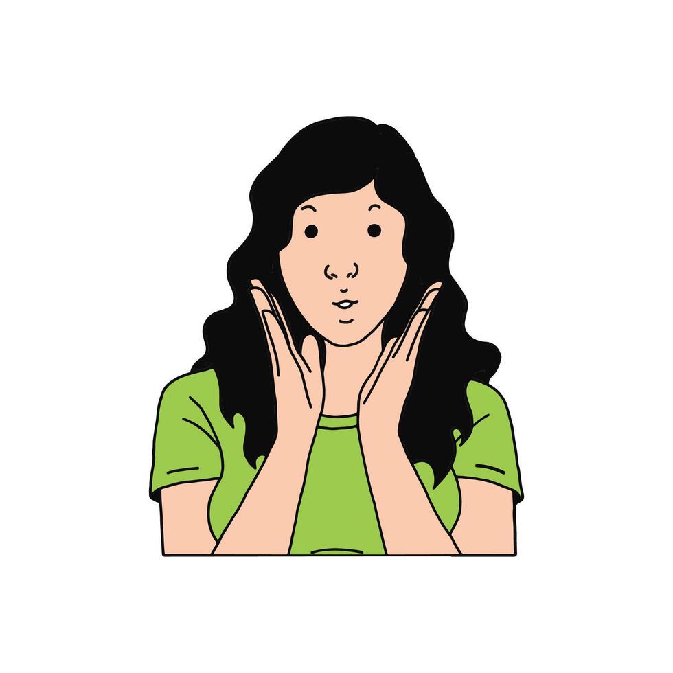 a woman is happy vector