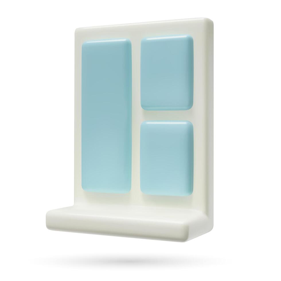 House window 3d icon installation and construction service illustration vector