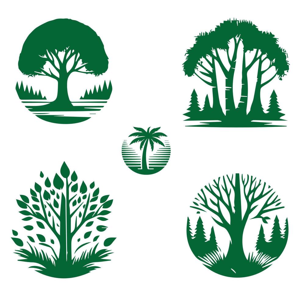 Createtive Collection of Tree logo Deaign vector