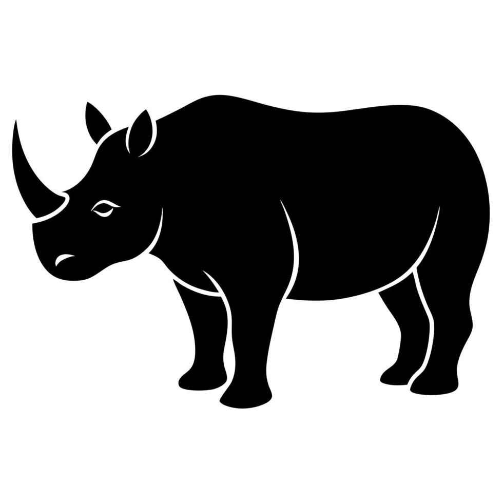 Beautiful Rhino Silhouette Art for Safari or Animal-Themed Creations vector