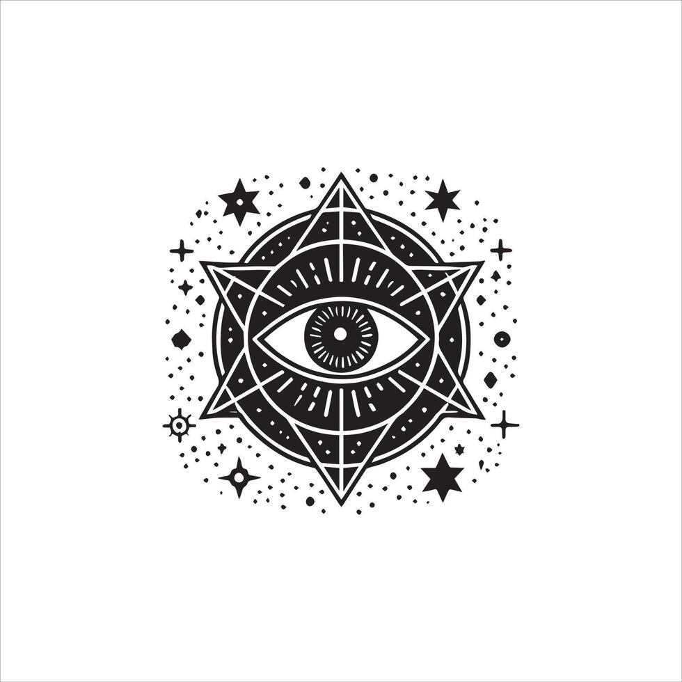 Ancient Guardian Mystic Evil Eye Clipart vector