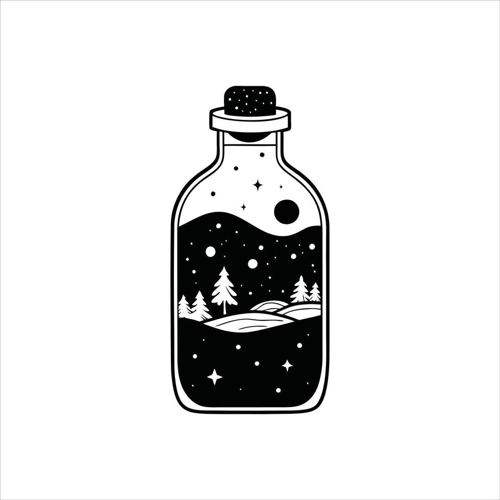 Mystical Elixir Bottle Clipart vector