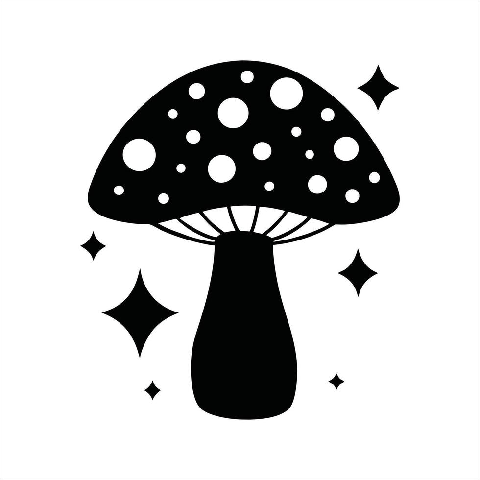 mystical mushroom illustration vector