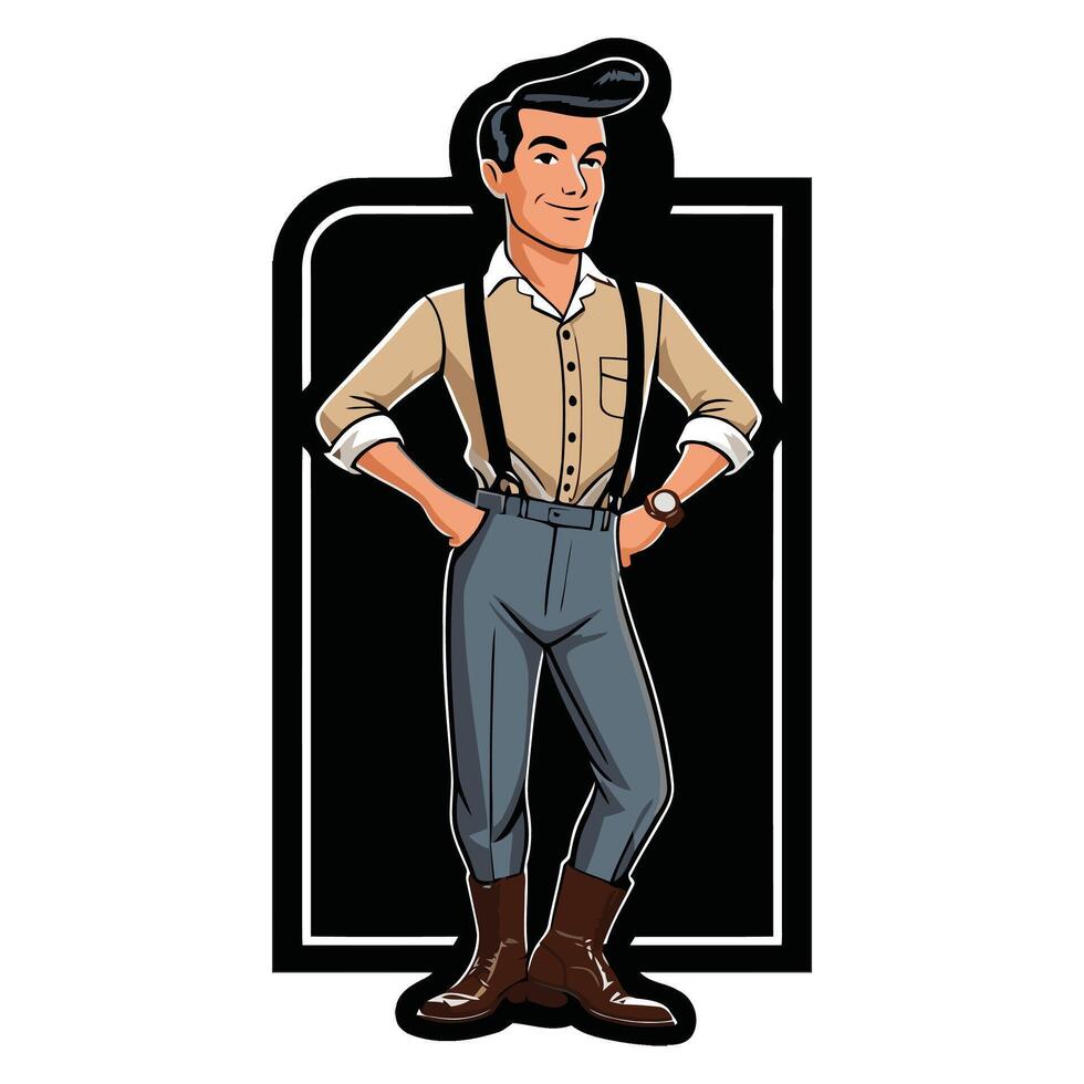 A cartoon man in a suit and tie vector