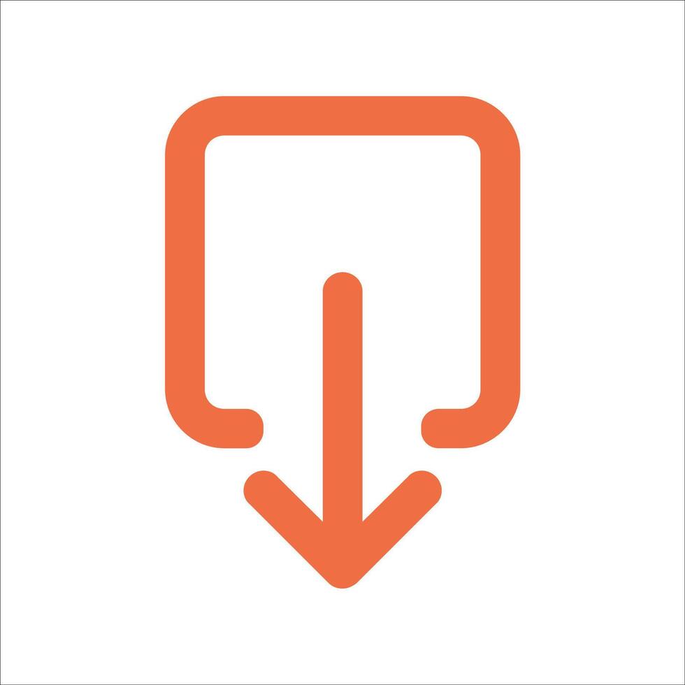 Outside Download Icon vector