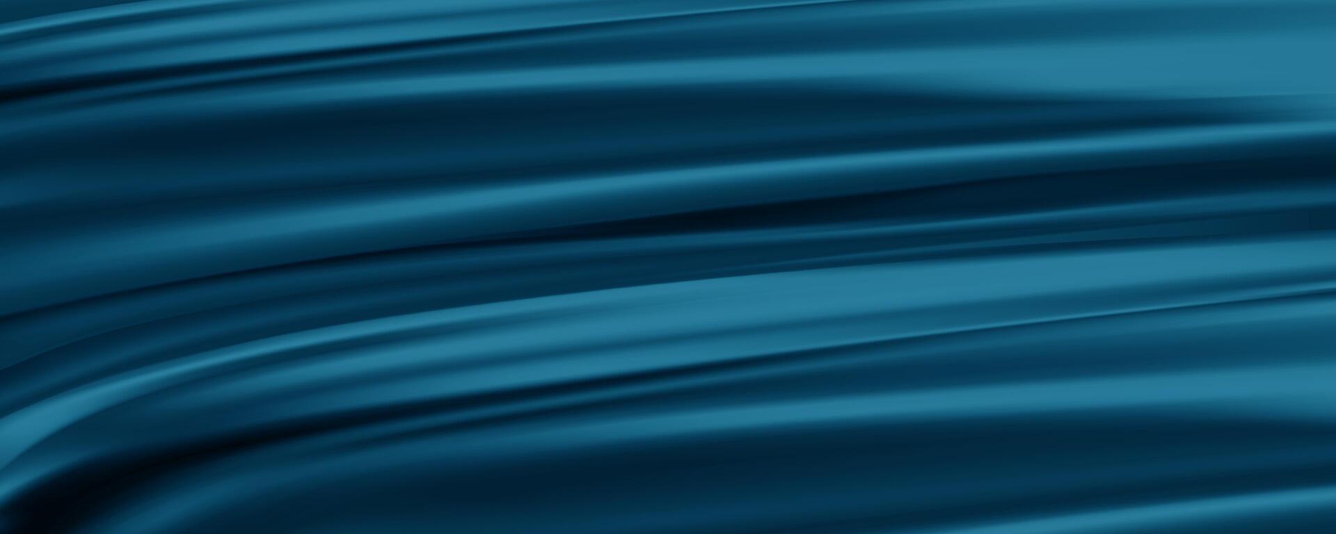 blue silk fabric background with waves vector