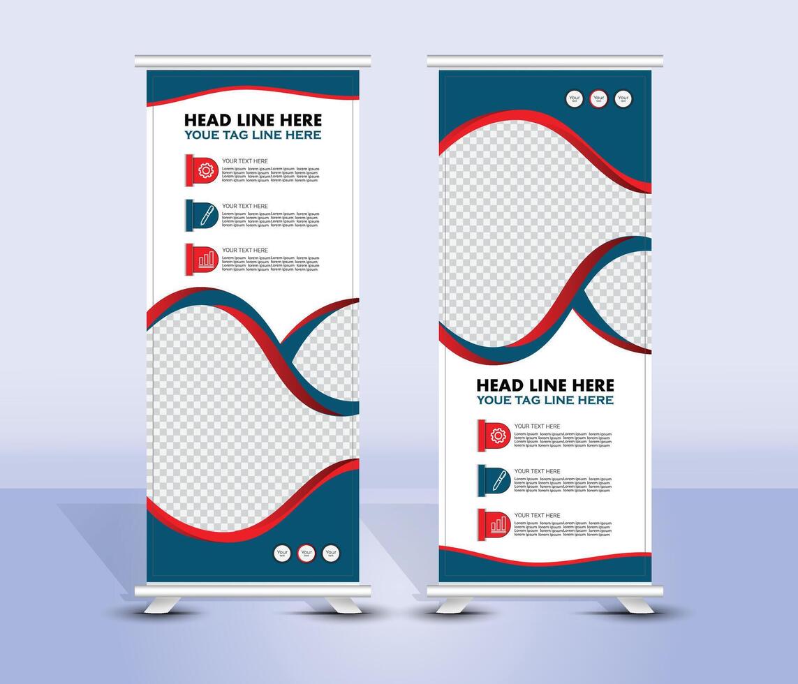 Premium roll up banner template design for cover, poster, presentation, advertisement, display vector