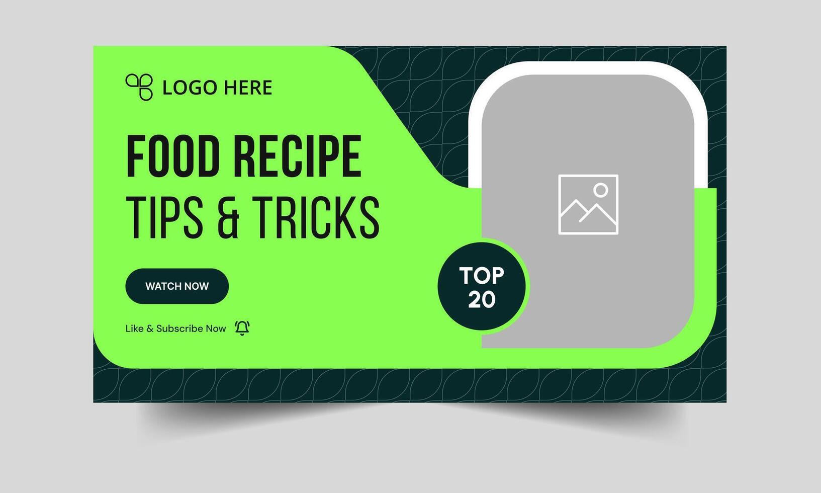 Trendy food recipe tips and tricks cover banner design, food review techniques thumbnail banner design, fully editable eps 10 file format vector