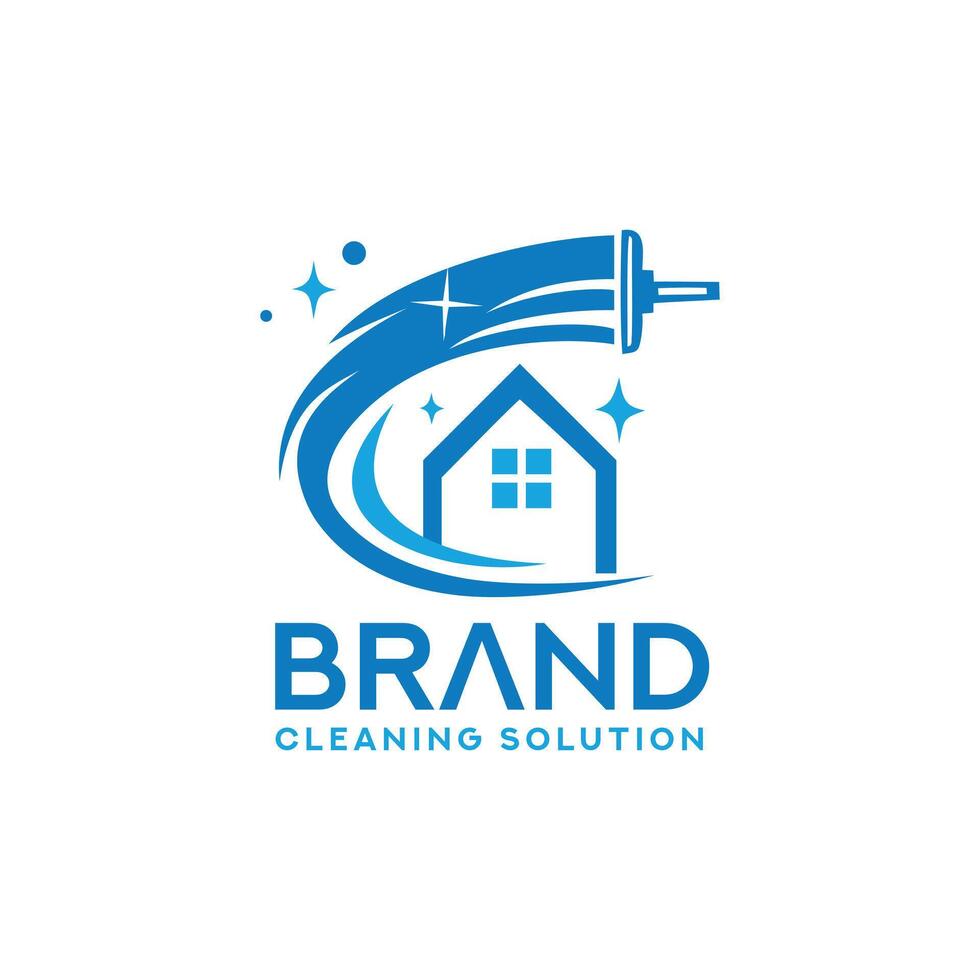 Brand cleaning solution logo design vector