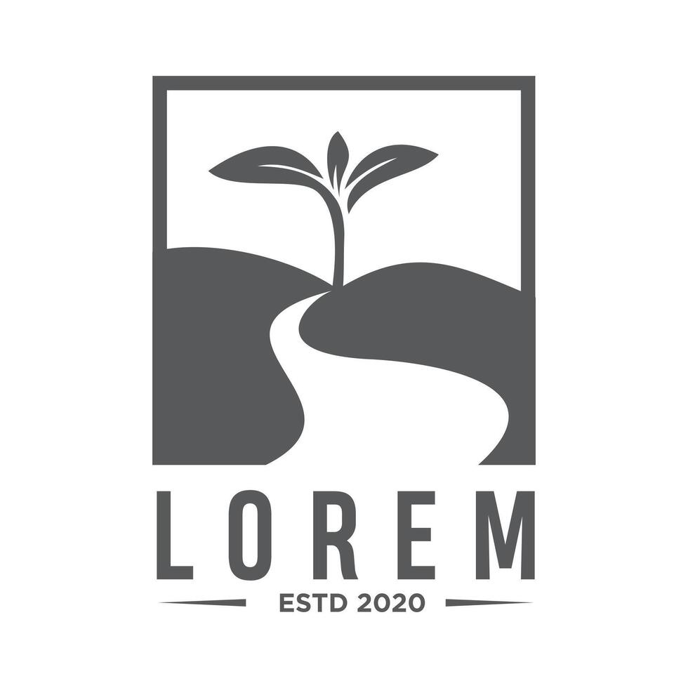 Logo for a company with a tree and a path vector