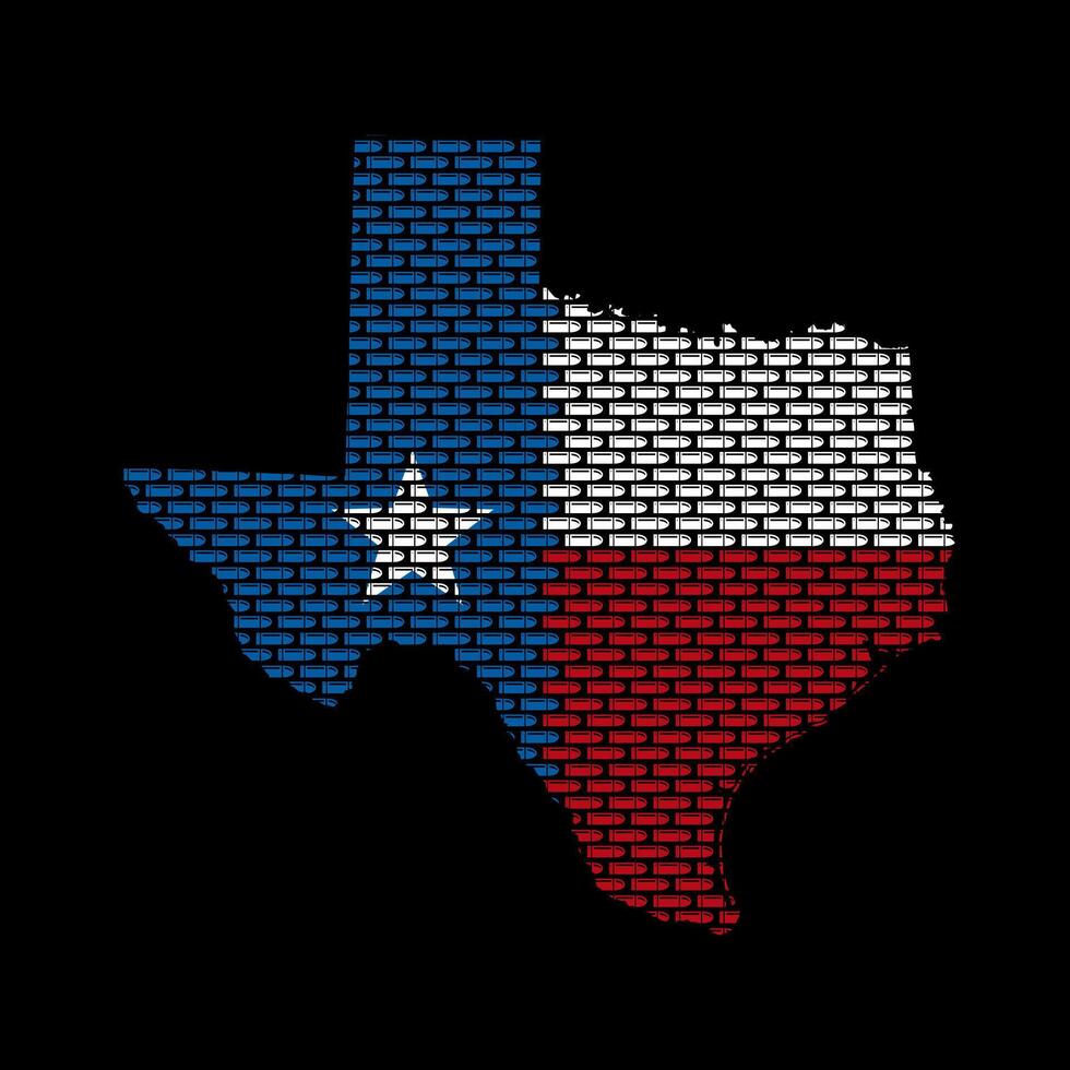 Texas Illustration , With Texas Maps Flag and Ammo Inside vector