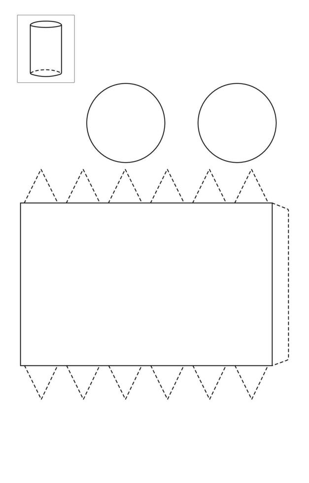 Cylinder box shape Packaging Template. vector